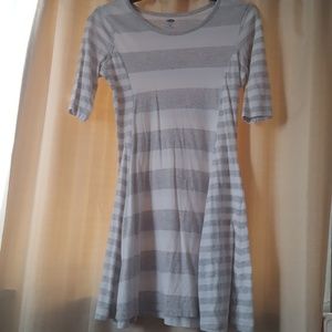 Gray and white dress